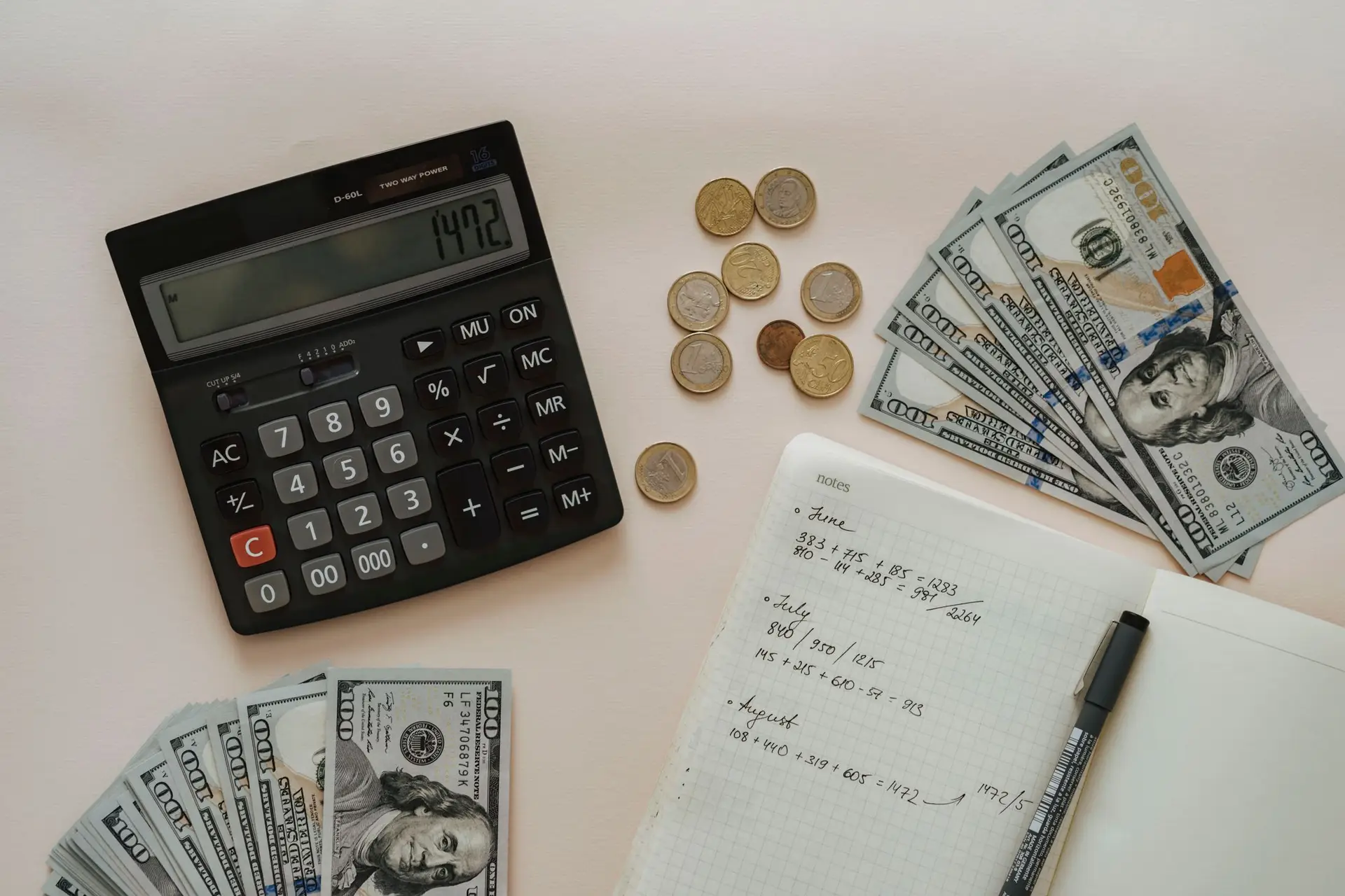 Calculadora y documentos financieros